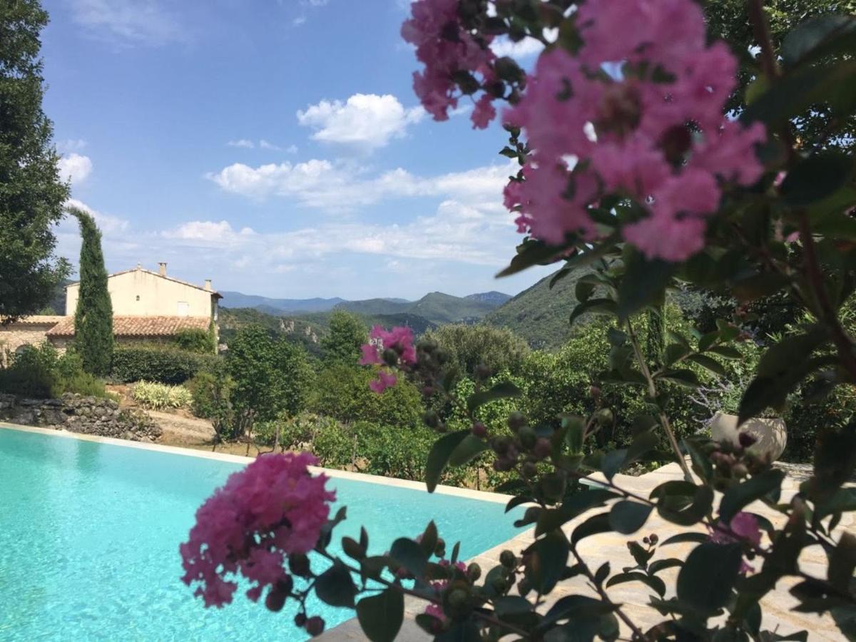 Gite En Cevennes Du Sud, Bergerie Restauree Au Rez De Jardin D'Une Bastide Avec Piscine, Vue Exceptionnelle, Authenticite Et Confort Saint-Laurent-le-Minier Экстерьер фото
